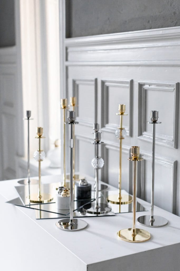 투티 캔들스틱 40 cm, Nickel-plated brass Hilke Collection | 힐케 콜렉션