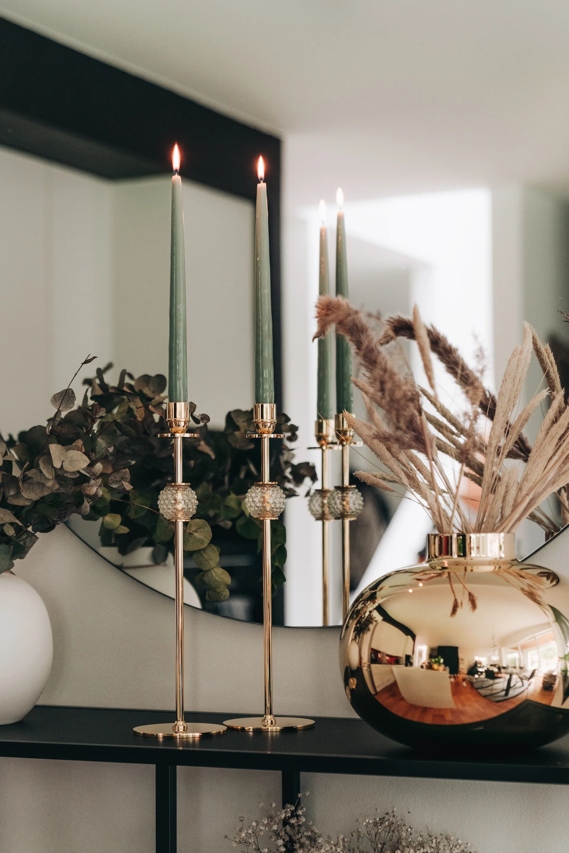 알바 캔들스틱 40 cm, Solid brass and glass Hilke Collection | 힐케 콜렉션