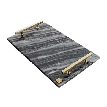 힐케 콜렉션 트레이 40.5x25.5 cm - grey marble-solid brass - Hilke Collection | 힐케 콜렉션