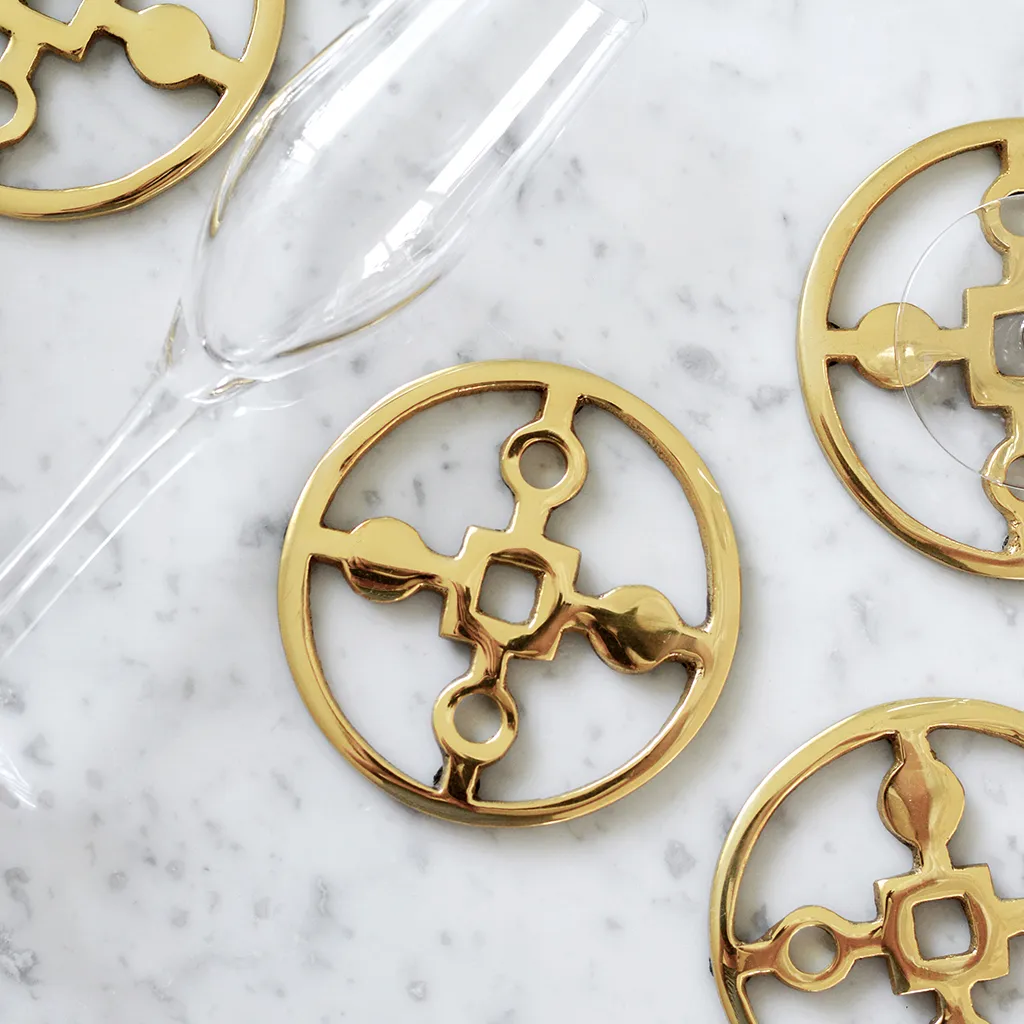 Anima Gemella 코스터 4개 세트, Solid brass Hilke Collection | 힐케 콜렉션