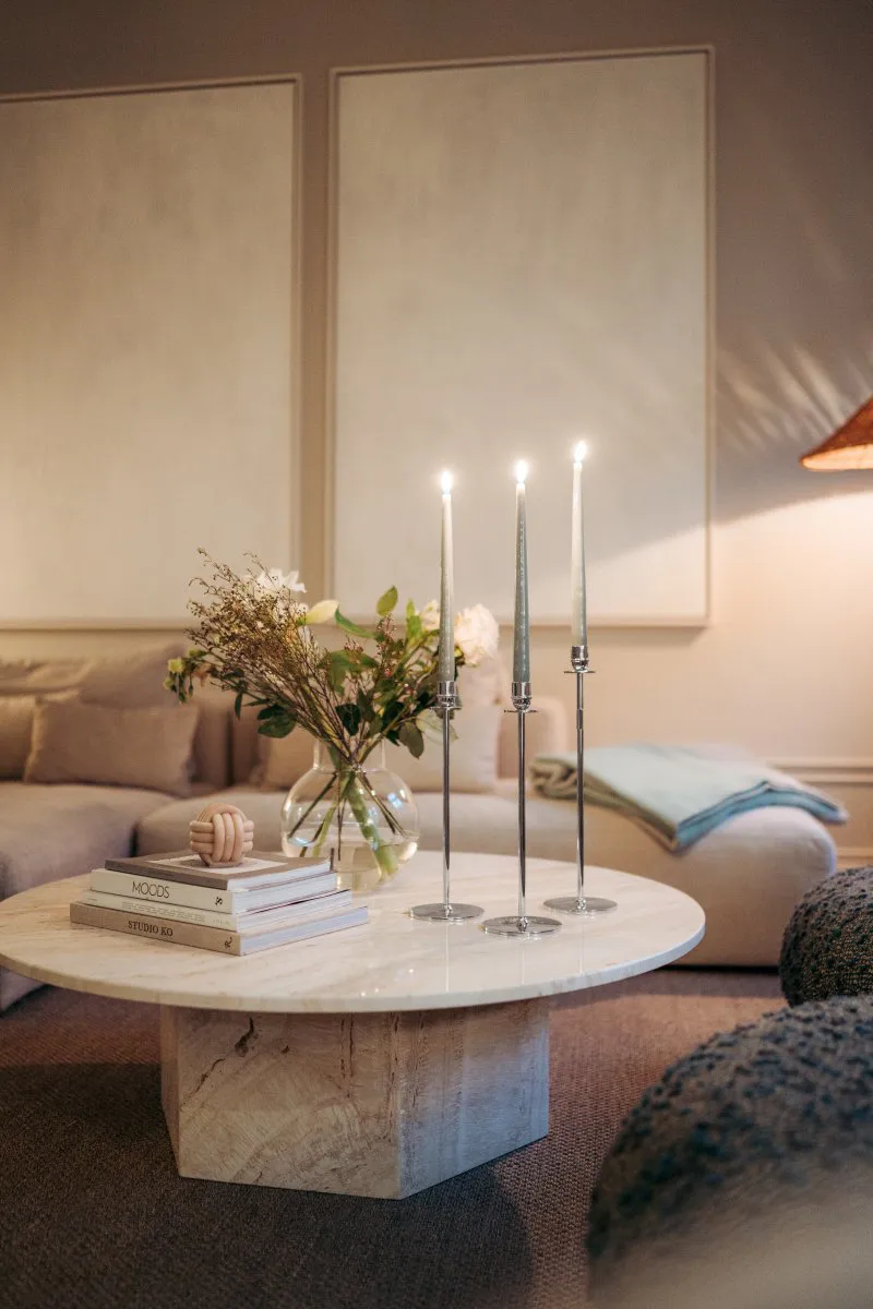 Chiaro Di 루나 캔들스틱 35 cm, Nickel-plated brass Hilke Collection | 힐케 콜렉션