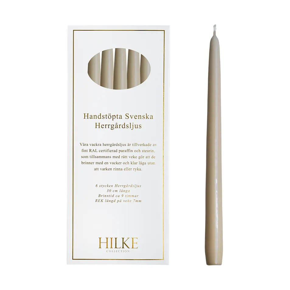 Herrgårdsljus 캔들 30 cm 6개 세트, Light beige Hilke Collection | 힐케 콜렉션