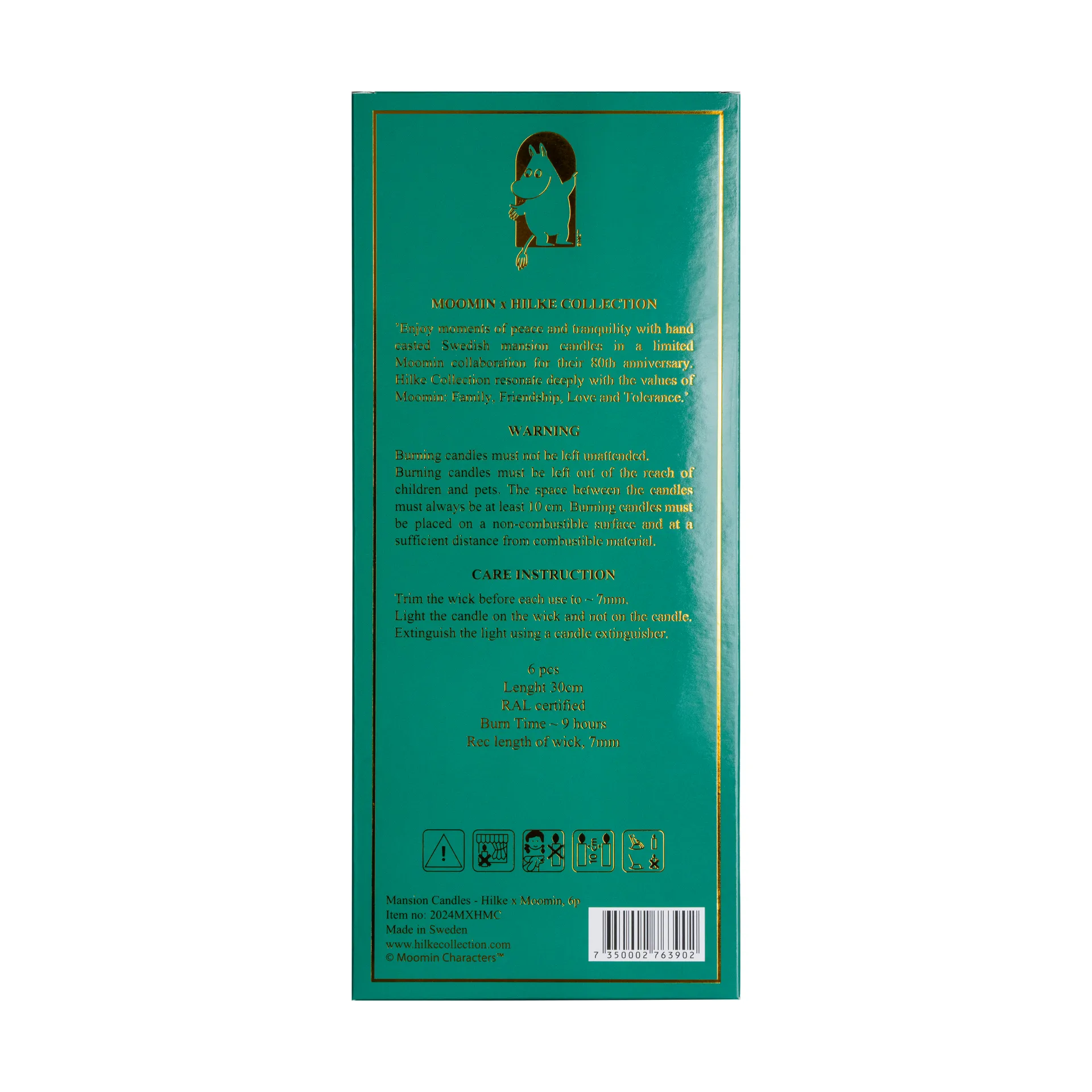 Herrgårdsljus 캔들 30 cm 6개 세트, Moomin Hilke Collection | 힐케 콜렉션