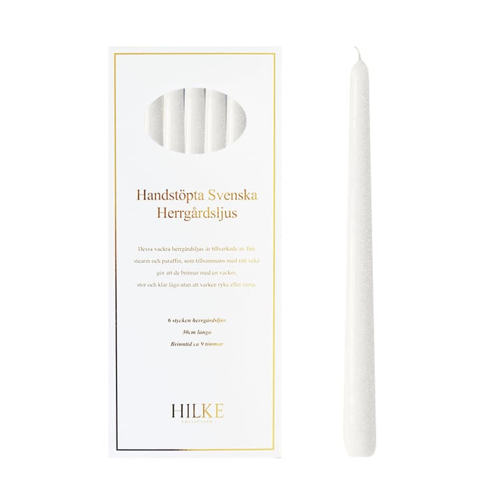 Herrgårdsljus 캔들 30 cm 6개 세트 - Pearl white glossy - Hilke Collection | 힐케 콜렉션