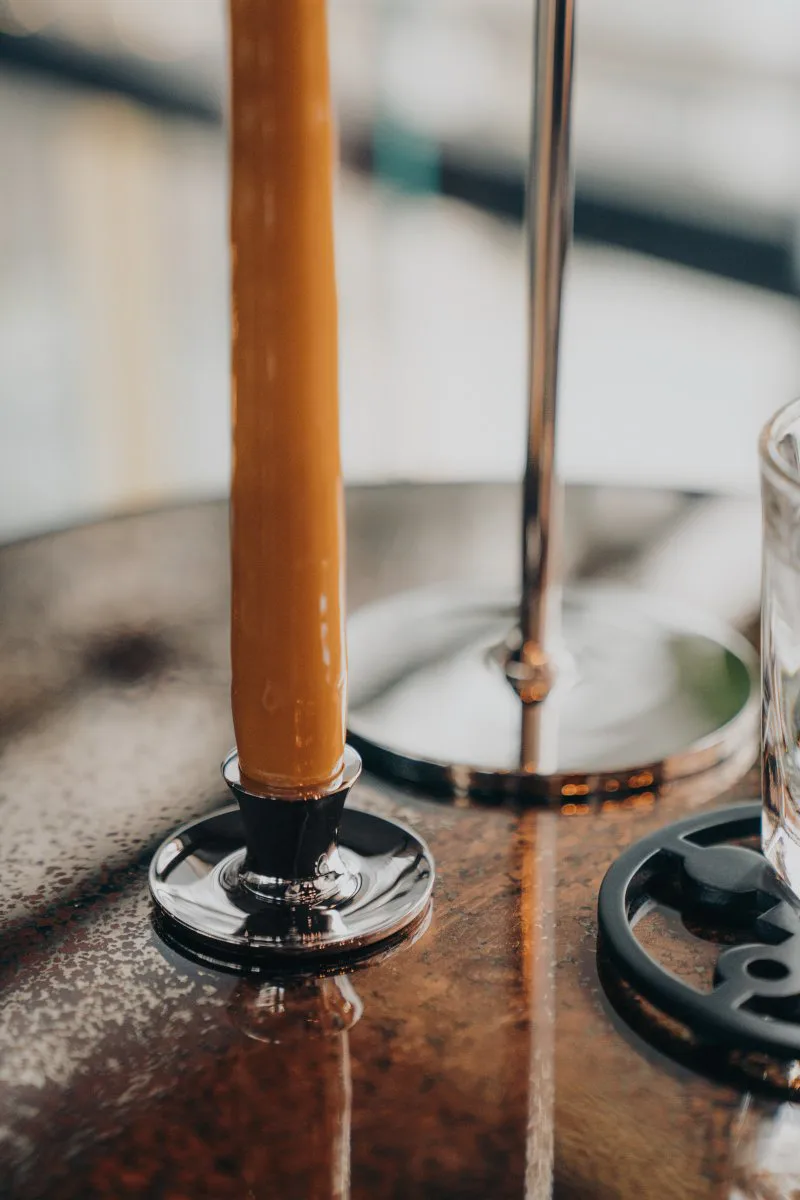 바쏘 로우 캔들스틱, Nickel-plated brass Hilke Collection | 힐케 콜렉션