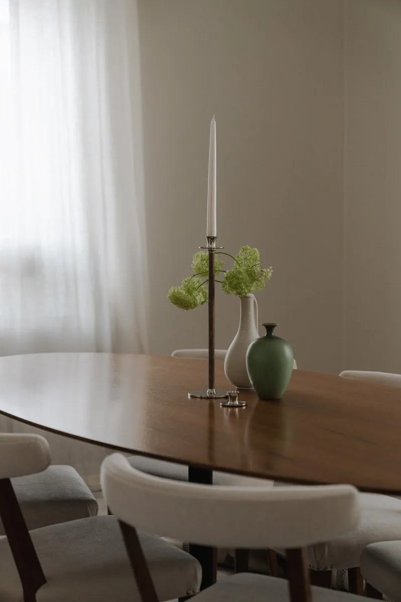 바쏘 로우 캔들스틱, Nickel-plated brass Hilke Collection | 힐케 콜렉션