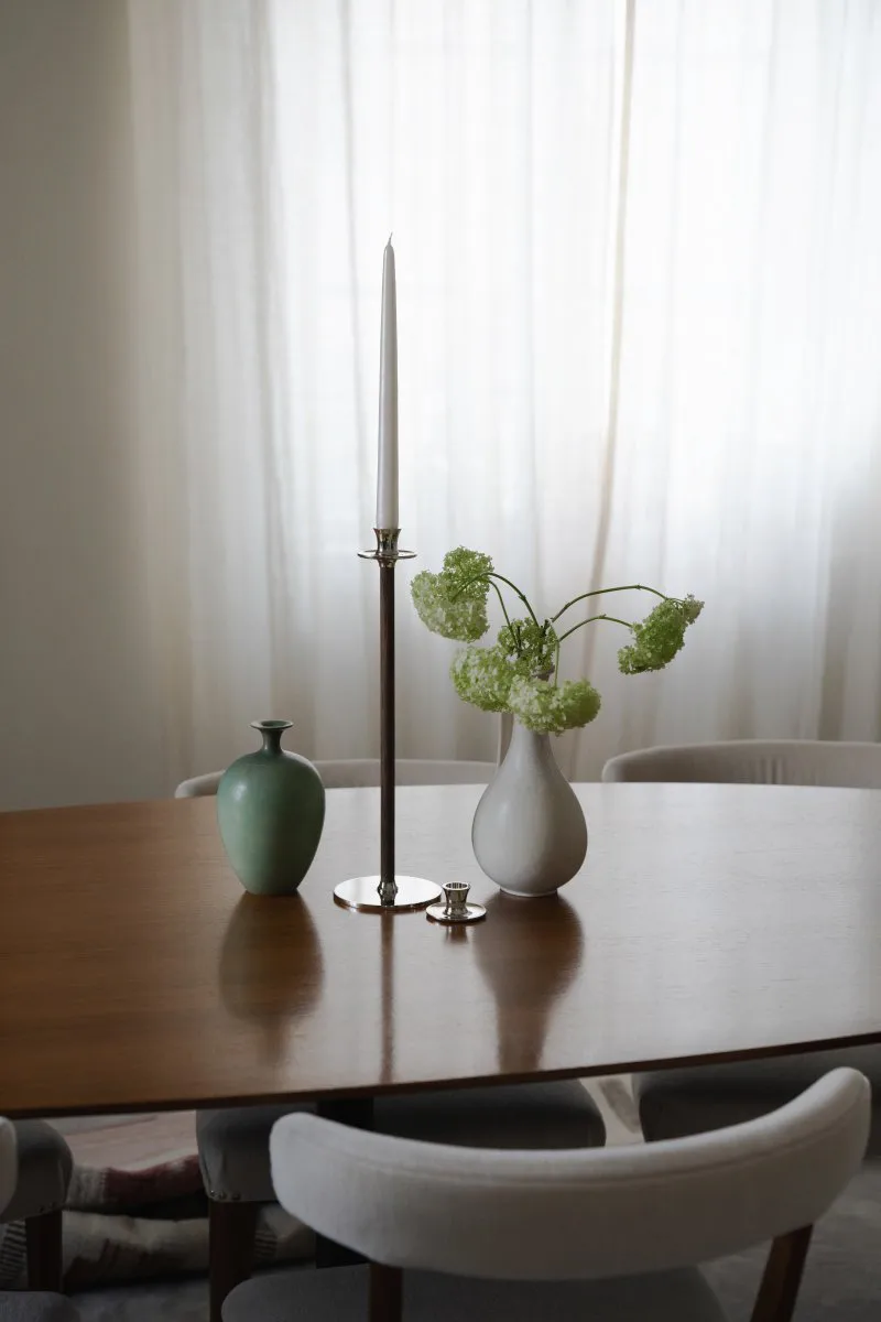 바쏘 로우 캔들스틱, Nickel-plated brass Hilke Collection | 힐케 콜렉션