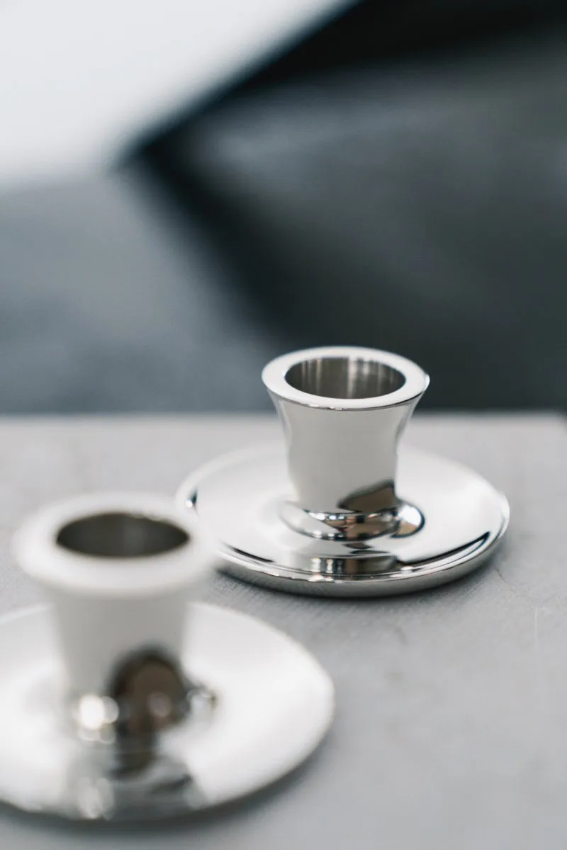 바쏘 로우 캔들스틱, Nickel-plated brass Hilke Collection | 힐케 콜렉션