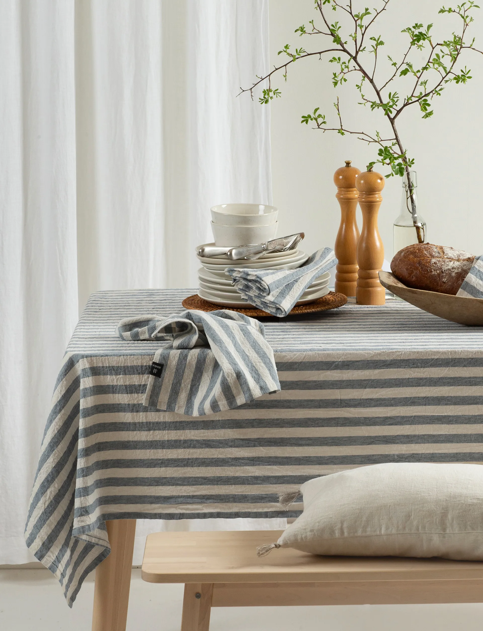 리비에라 패브릭 냅킨 45x45 cm 4개 세트, Azure Himla | 힘라