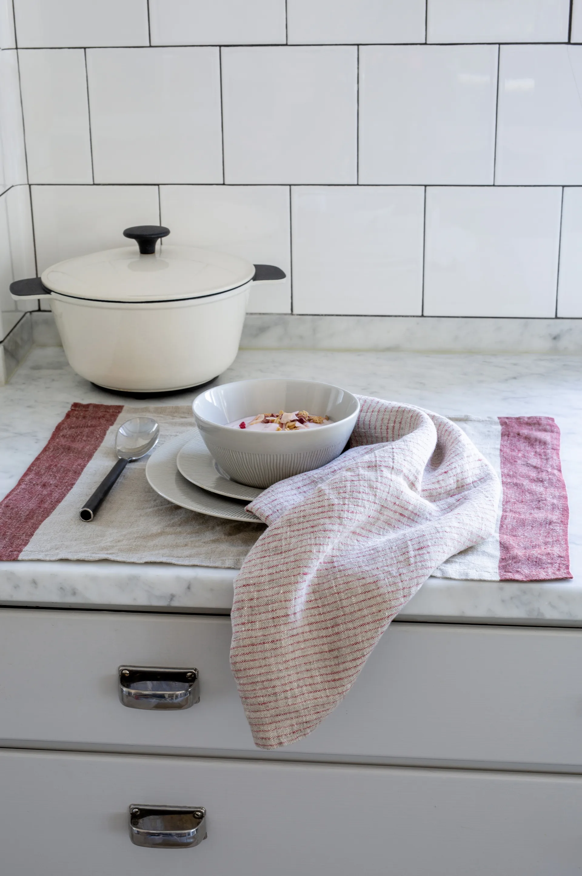 리누스 키친 타월 50x70 cm 2개 세트, True red-natural Himla | 힘라