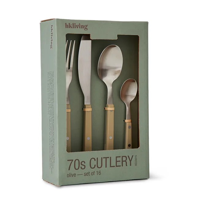 70's 커트러리 세트 16개 세트, Olive HKliving | 에이치케이리빙