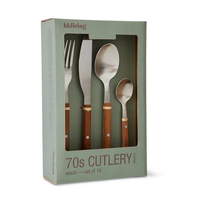 70's 커트러리 세트 16개 세트, Wood HKliving | 에이치케이리빙