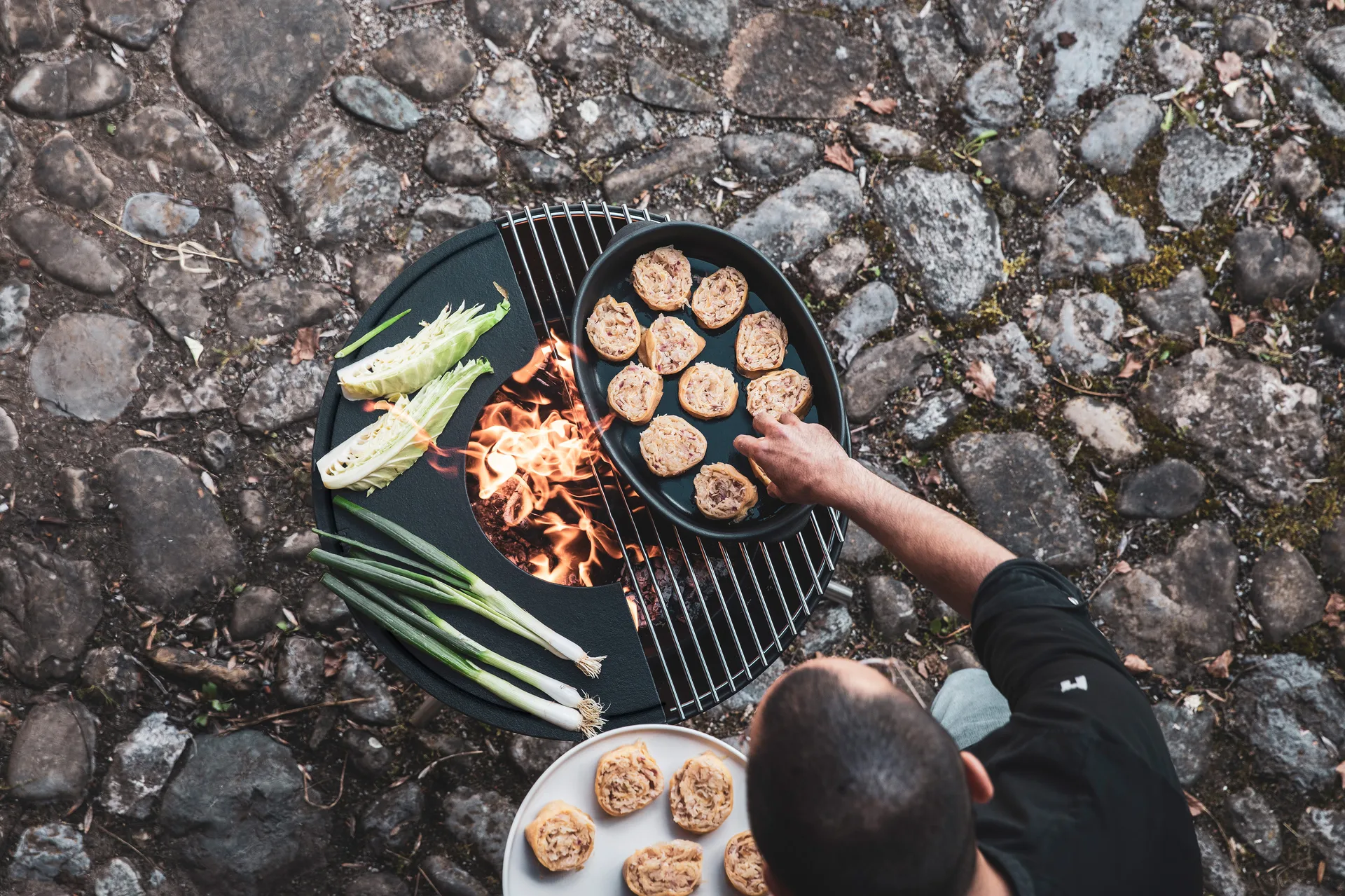 BOWL 57 화로 본체, Black-silver, tripod stand Höfats