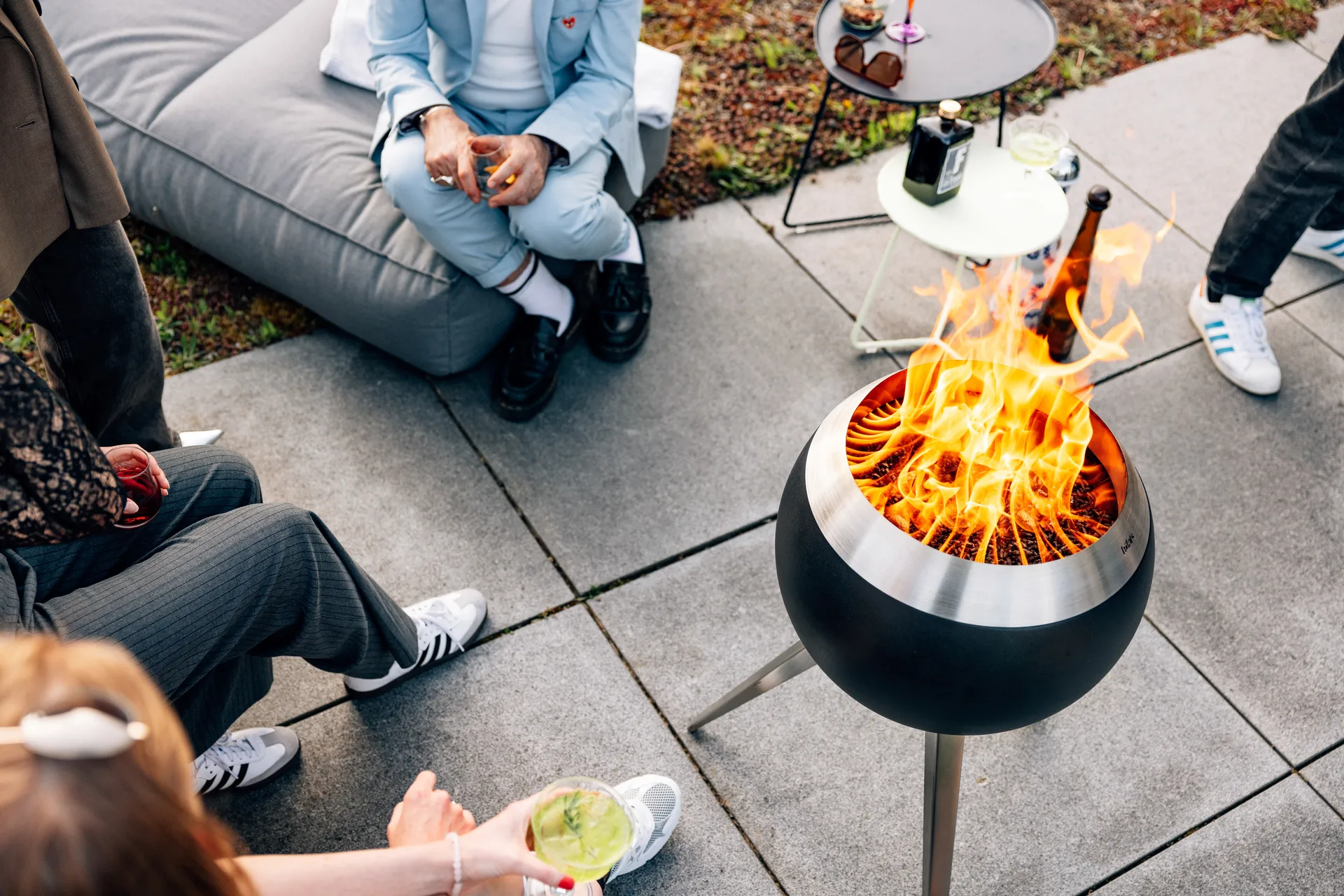 MOON 45 화로 본체, Black-silver, tall stand Höfats