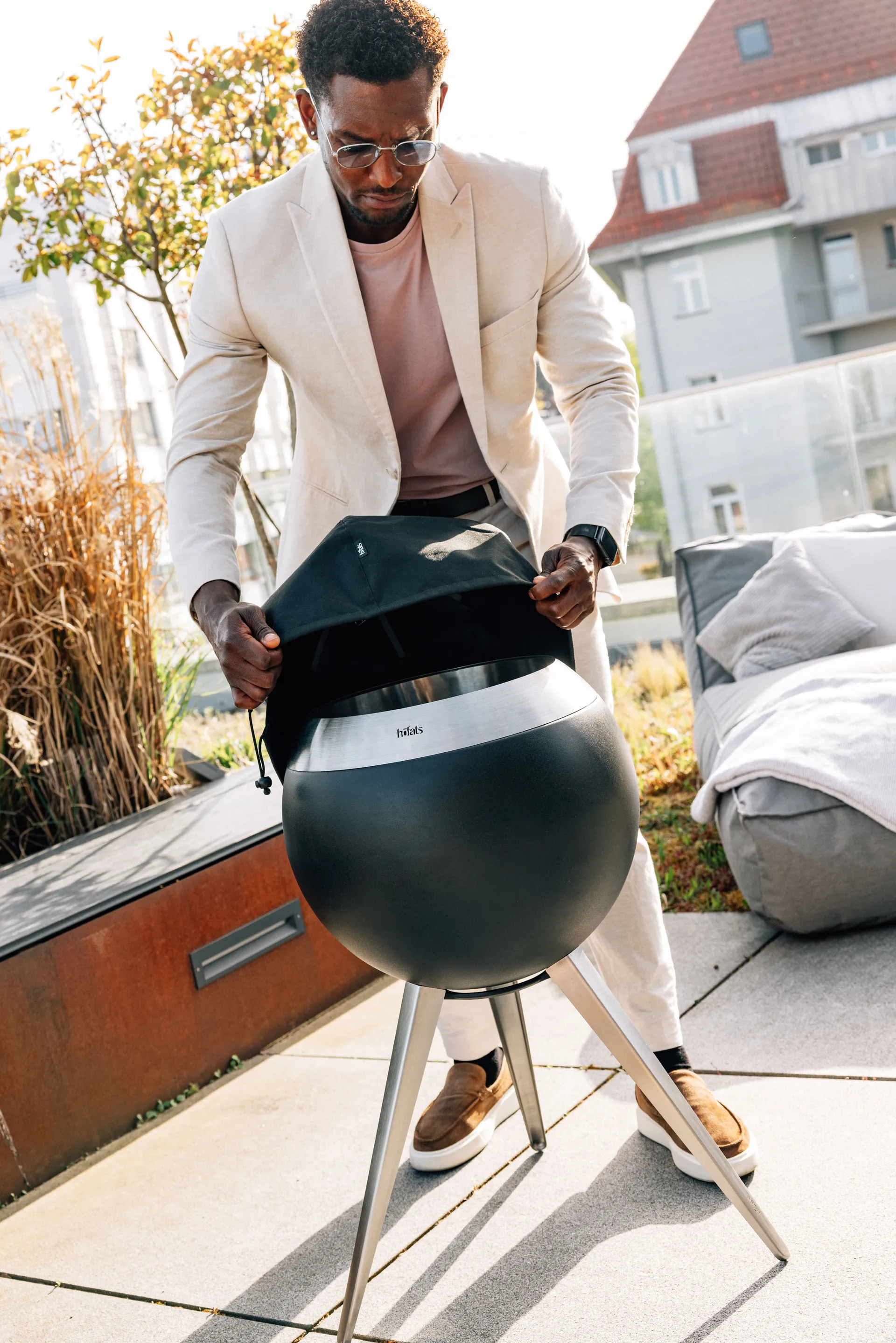 MOON 45 화로용 커버, Black Höfats