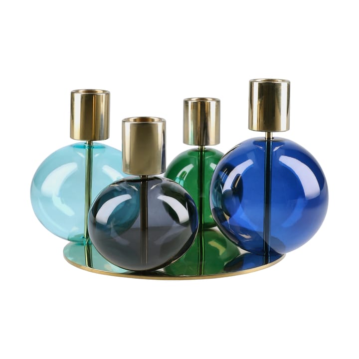 버블 4-암 캔들스틱 Ø17.5x12 cm - Blue-green-smoke - Holmegaard | 홀메가르드