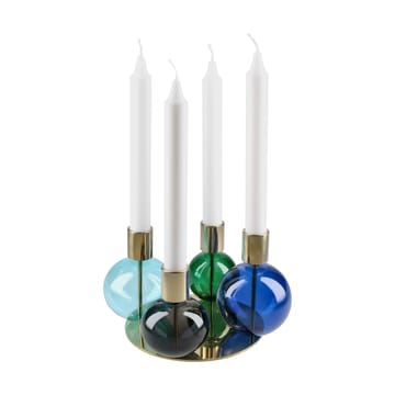 버블 4-암 캔들스틱 Ø17.5x12 cm - Blue-green-smoke - Holmegaard | 홀메가르드