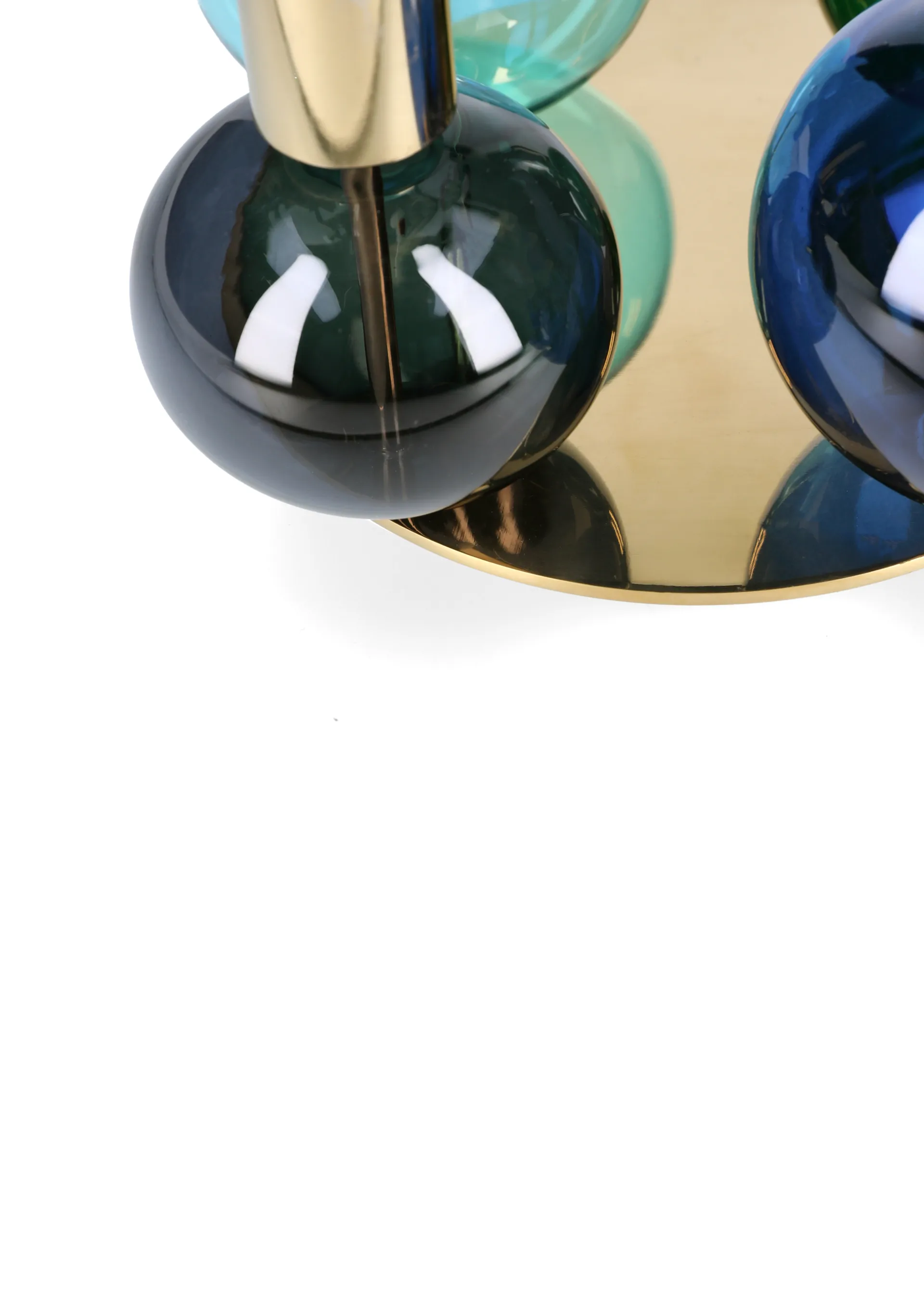 버블 4-암 캔들스틱 Ø17.5x12 cm, Blue-green-smoke Holmegaard | 홀메가르드