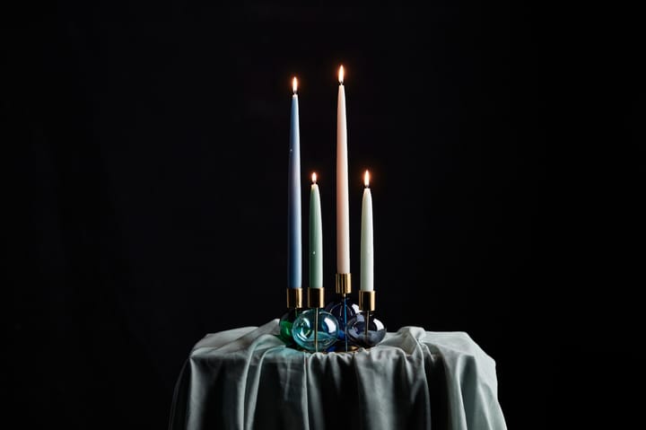 버블 4-암 캔들스틱 Ø17.5x12 cm, Blue-green-smoke Holmegaard | 홀메가르드