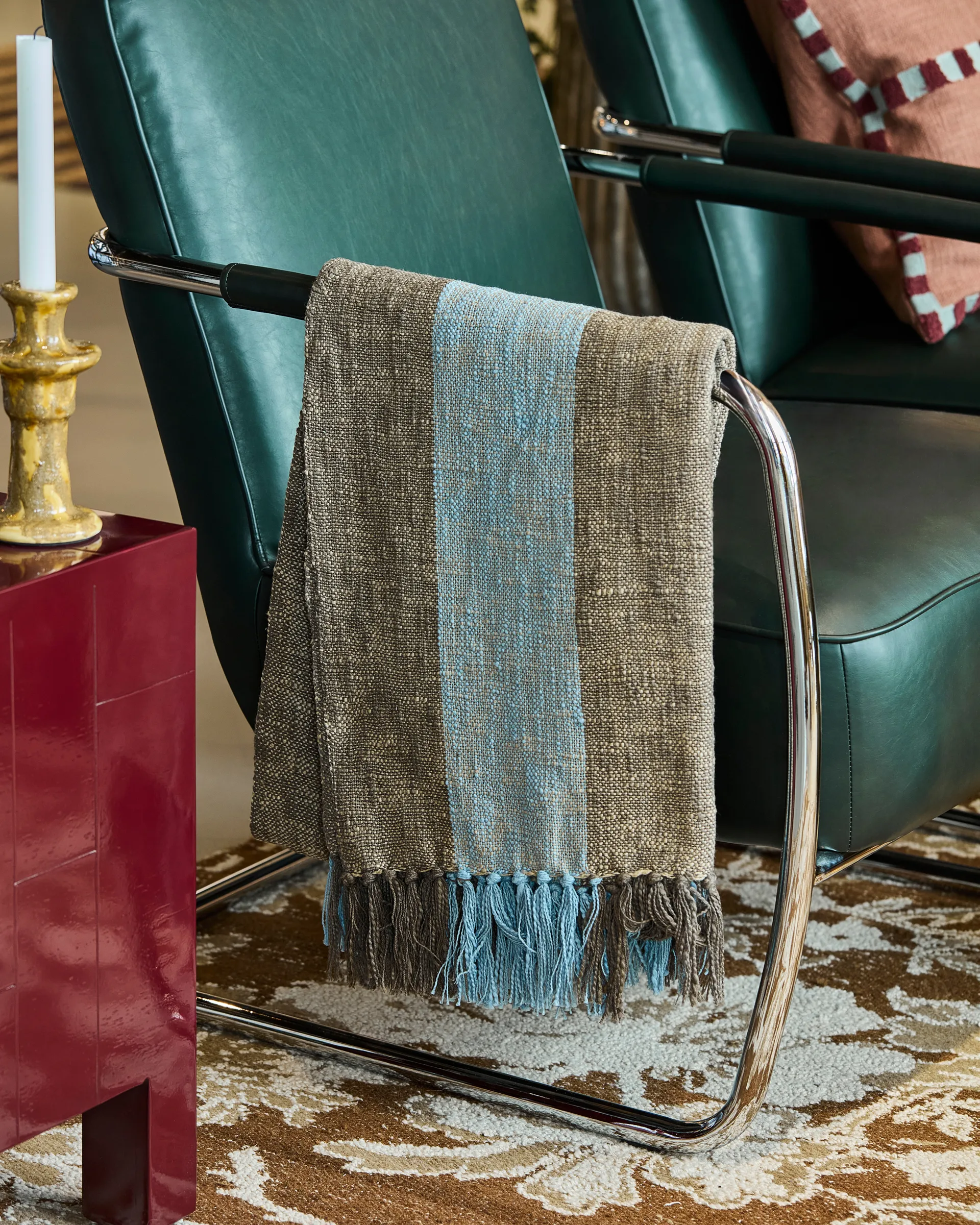 폰라 스로우 130x180 cm, Brown-Light blue House Doctor | 하우스닥터