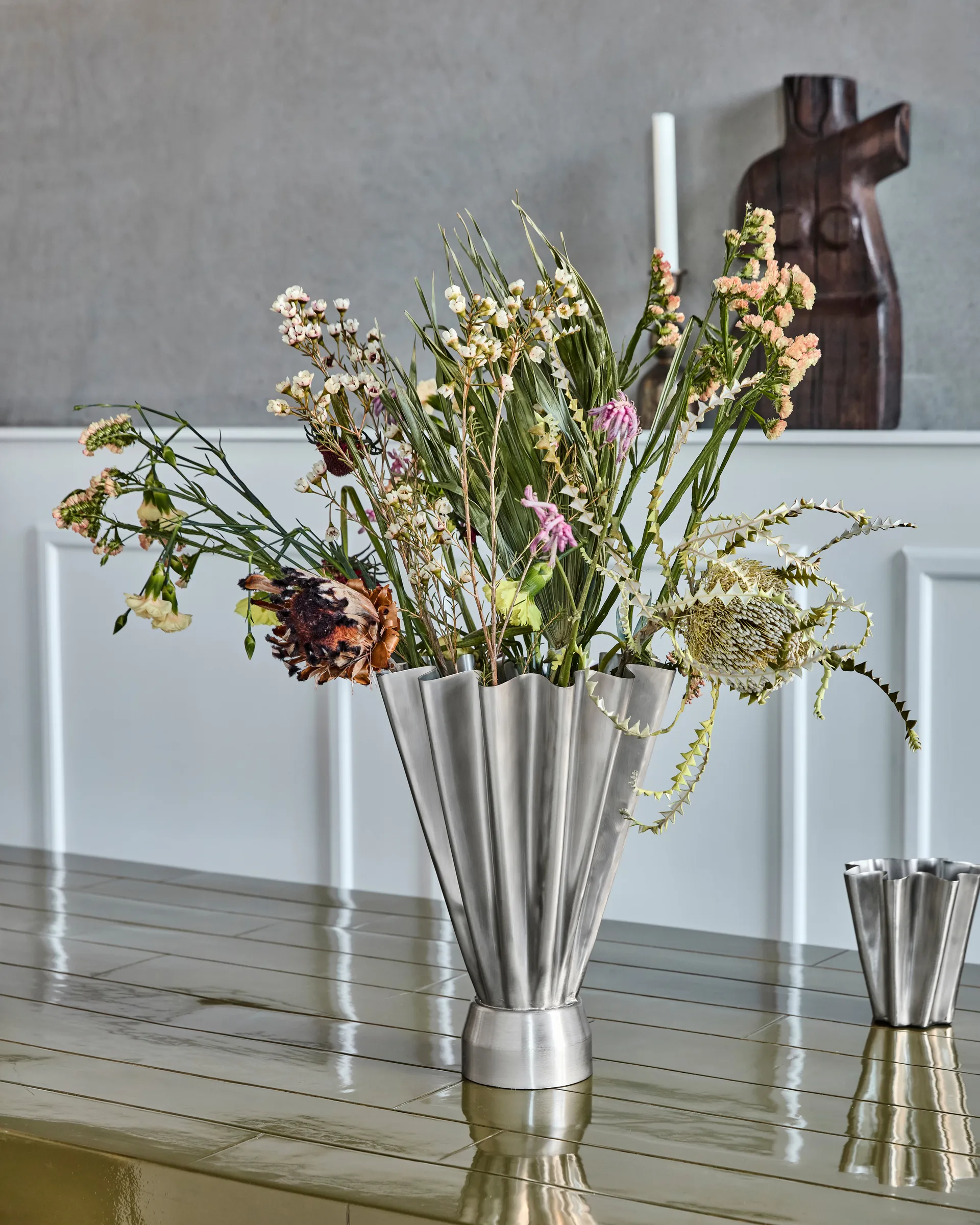 플러드 화병 Ø23 cm, Brushed silver House Doctor | 하우스닥터