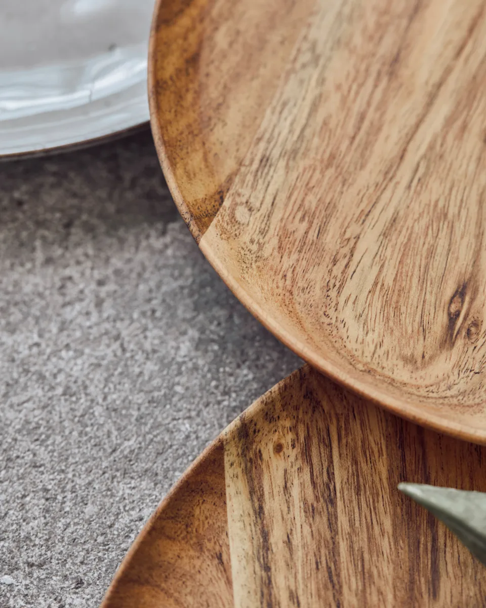 우드 트레이 Ø25 cm 2개 세트, Nature House Doctor | 하우스닥터