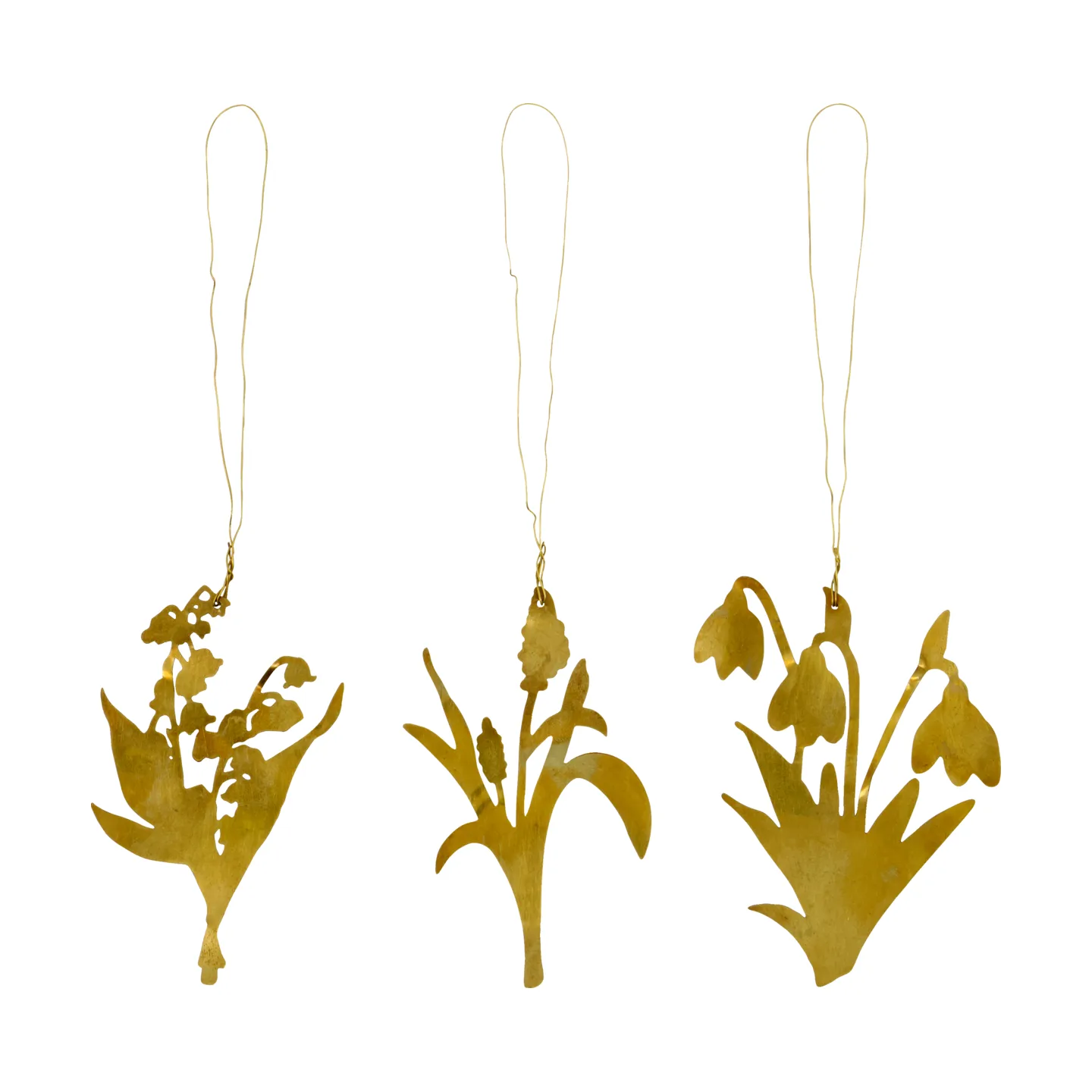 릴리 장식 행거 3개 세트, Antique brass House Doctor | 하우스닥터