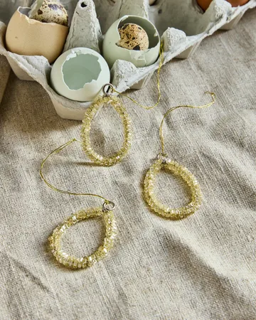 비즈 부활절 장식 3개 세트 - Champagne - House Doctor | 하우스닥터