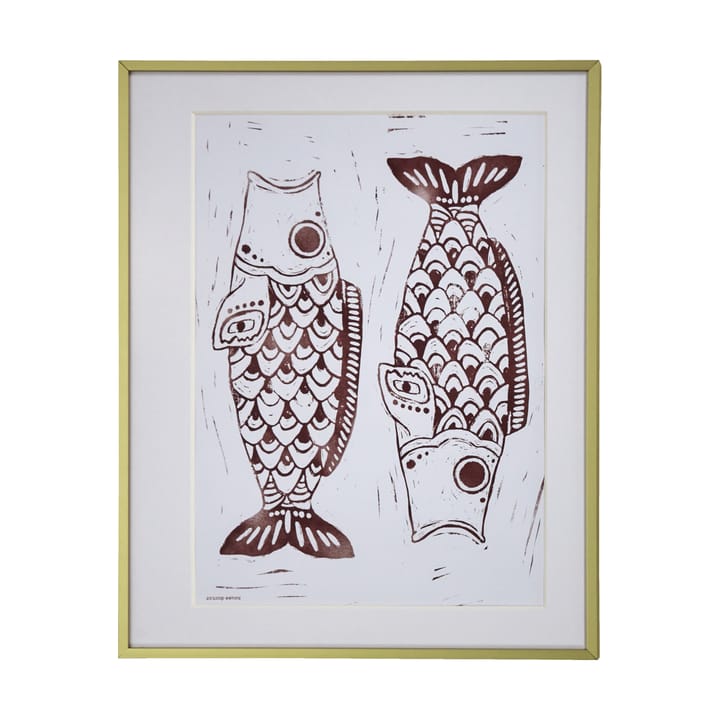 피쉬 월 아트 페인팅 40x50 cm - Burgundy - House Doctor | 하우스닥터