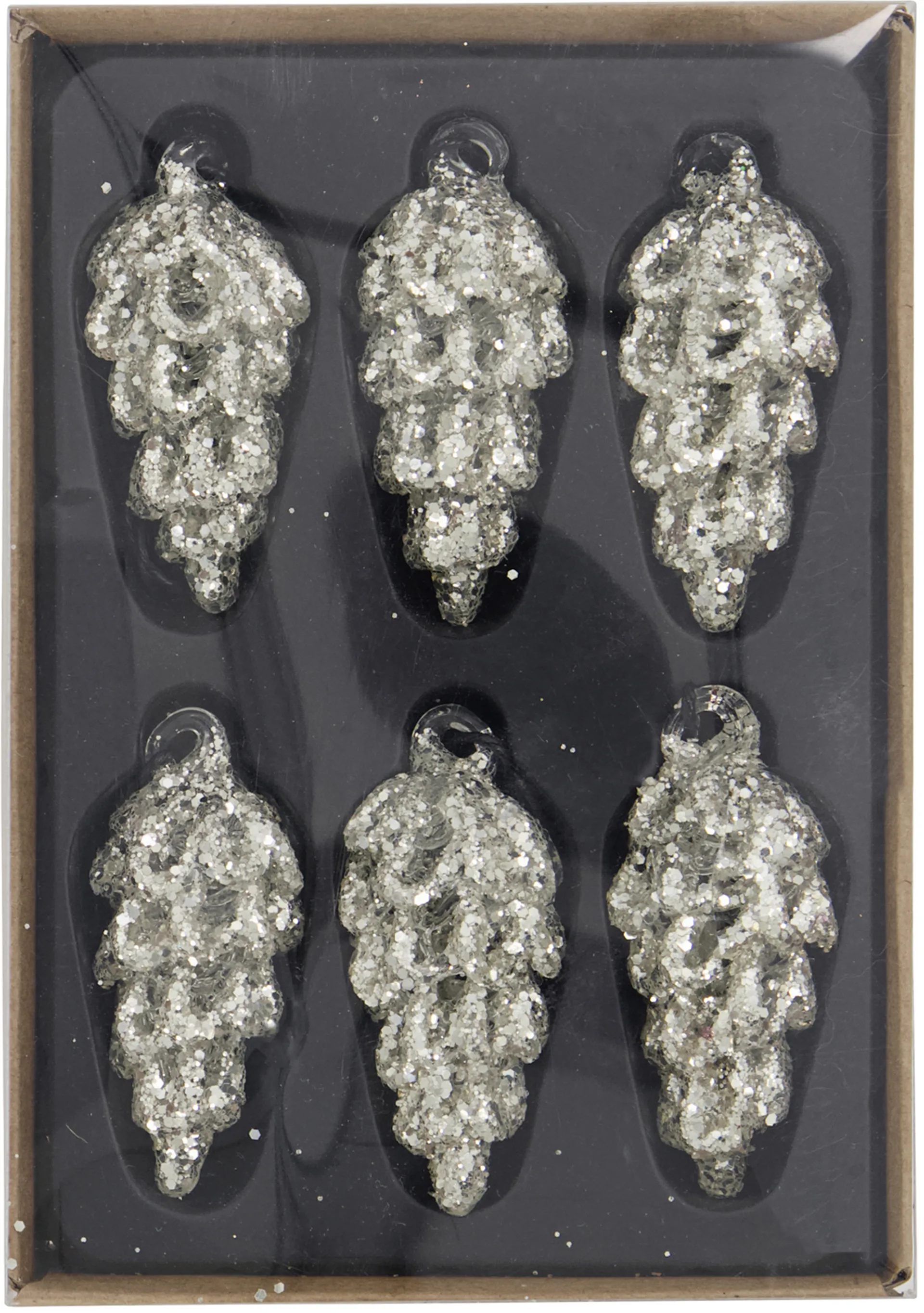 콘 크리스마스 소품 5.5 cm 6개 세트, Silver House Doctor | 하우스닥터