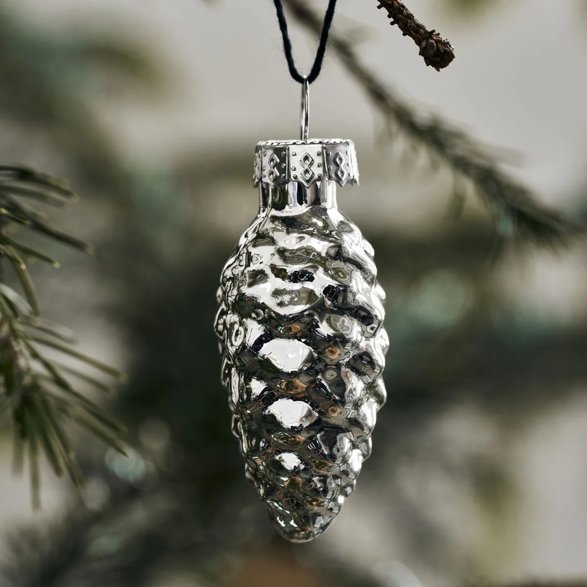 글린트 크리스마스 장식 5.8 cm 6개 세트, Silver House Doctor | 하우스닥터