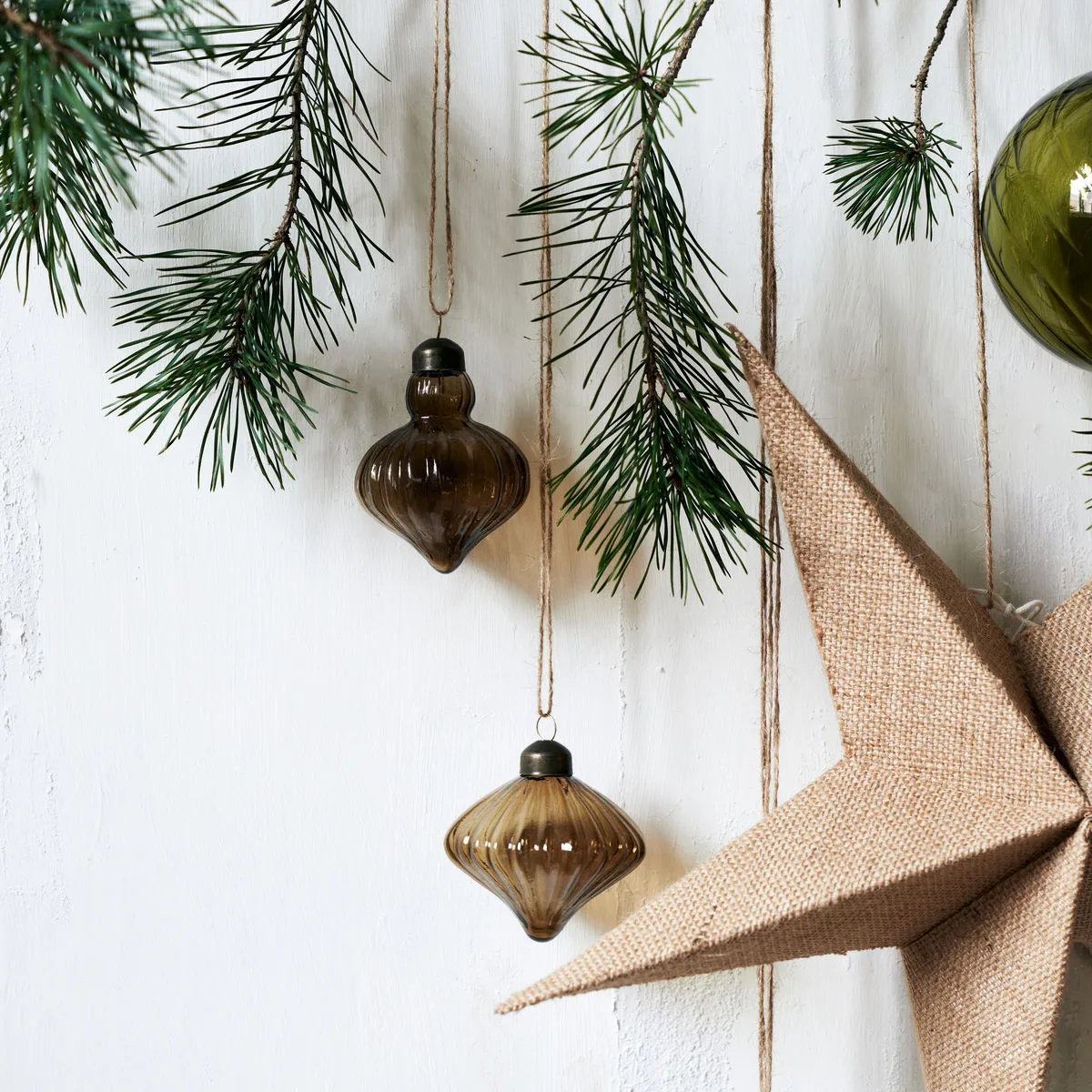 플루티드 크리스마스 바우블 Ø6.5 cm 2 pieces, Amber House Doctor | 하우스닥터