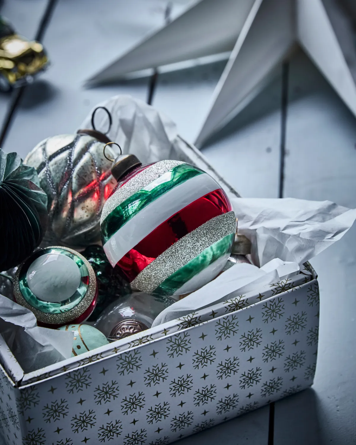 해피 크리스마스 트리 볼 Ø8 cm 4개 세트, Multi House Doctor | 하우스닥터