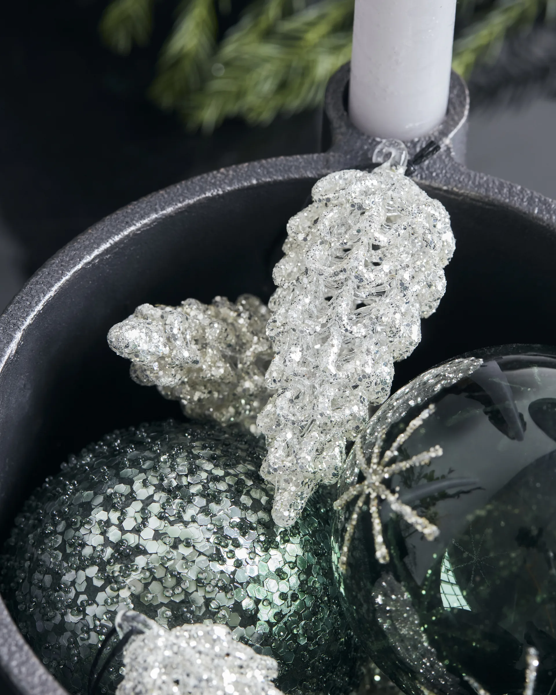 콘 크리스마스 소품 9 cm 6개 세트, Silver House Doctor | 하우스닥터