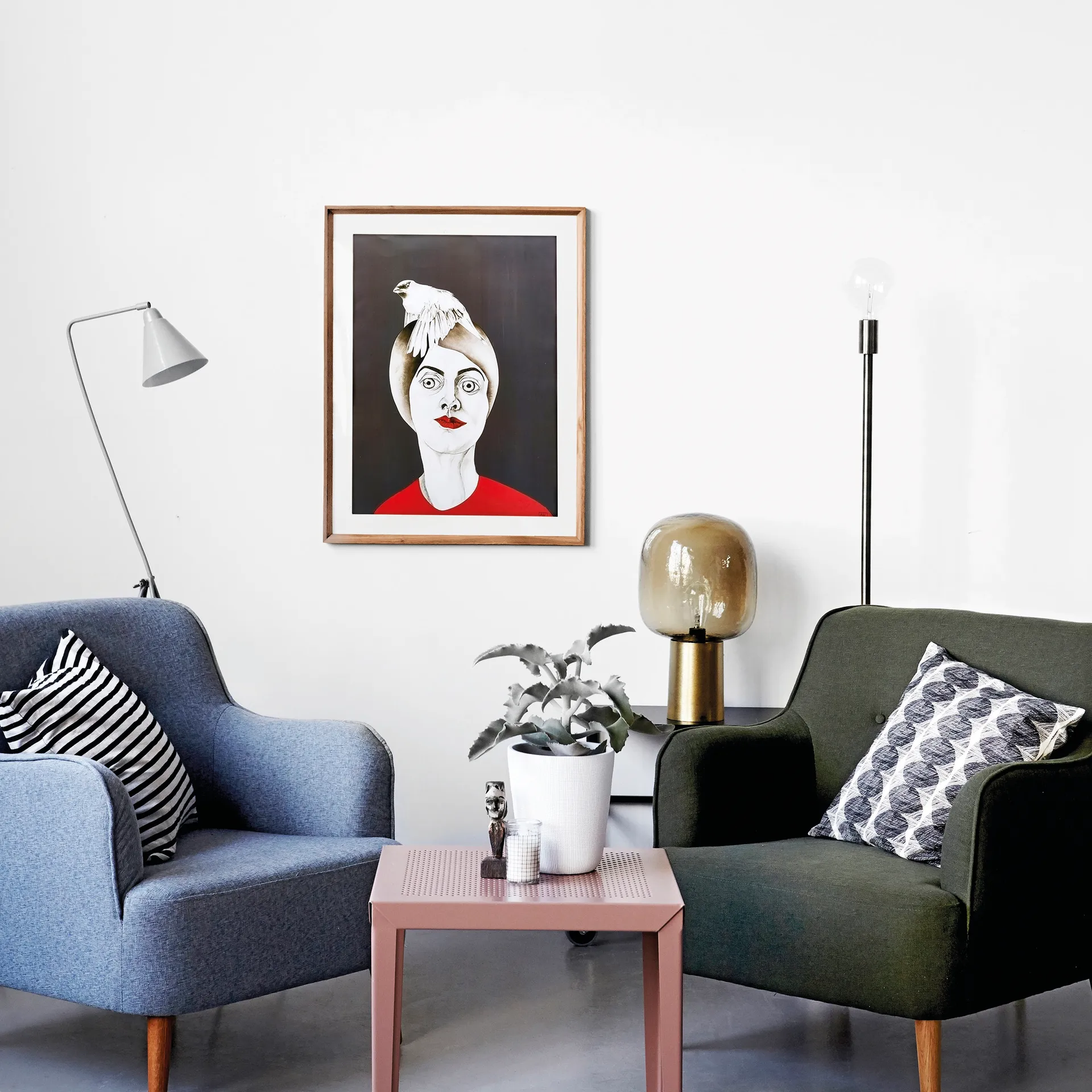 하우스닥터 쿠션 커버 스트라이프, black-grey House Doctor | 하우스닥터