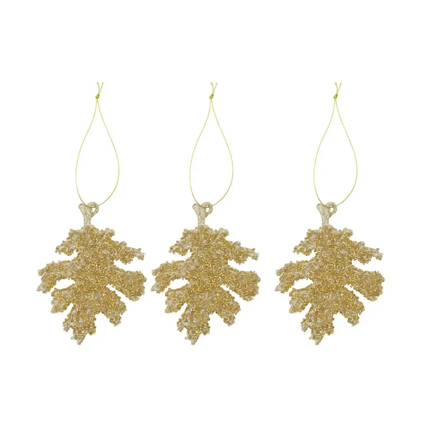 Gliz 크리스마스 장식 10.5 cm 3개 세트, Gold glitter House Doctor | 하우스닥터