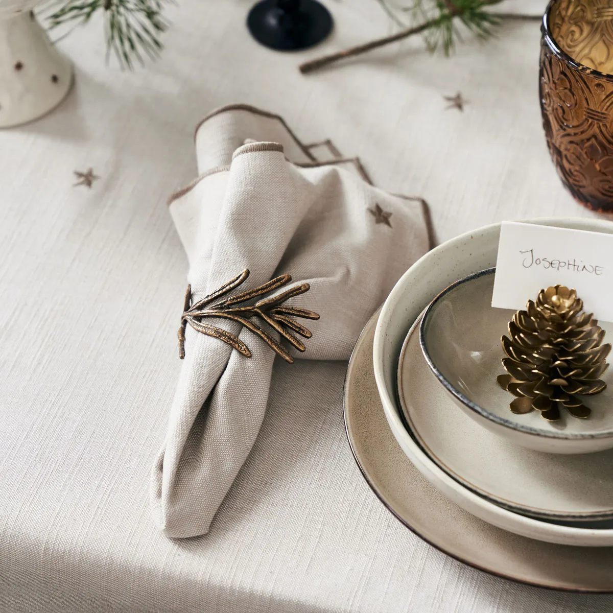 Twinkle 패브릭 냅킨 40x40 cm 4개 세트, Taupe House Doctor | 하우스닥터