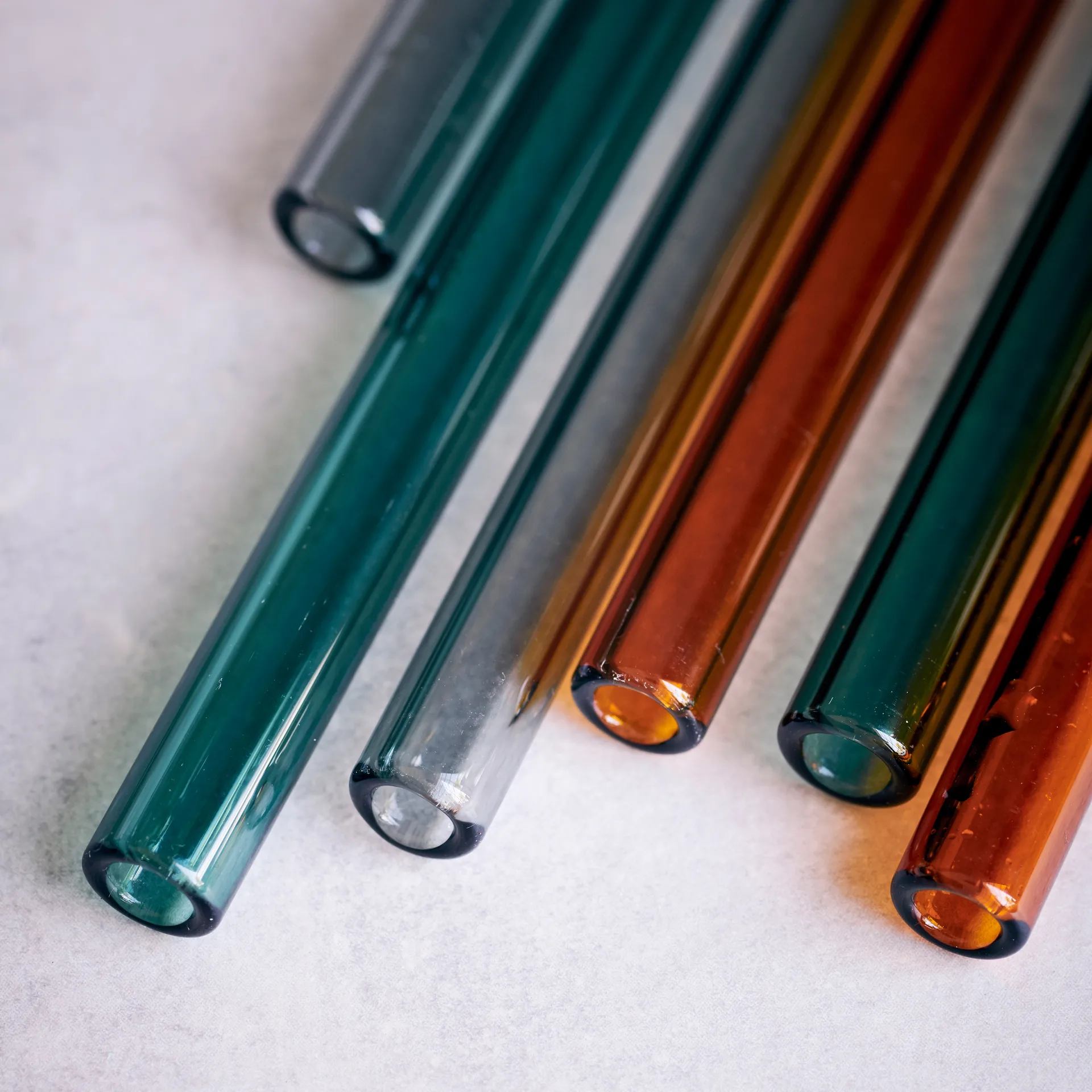 Vaca 유리 빨대 6개 세트, green-grey-orange House Doctor | 하우스닥터