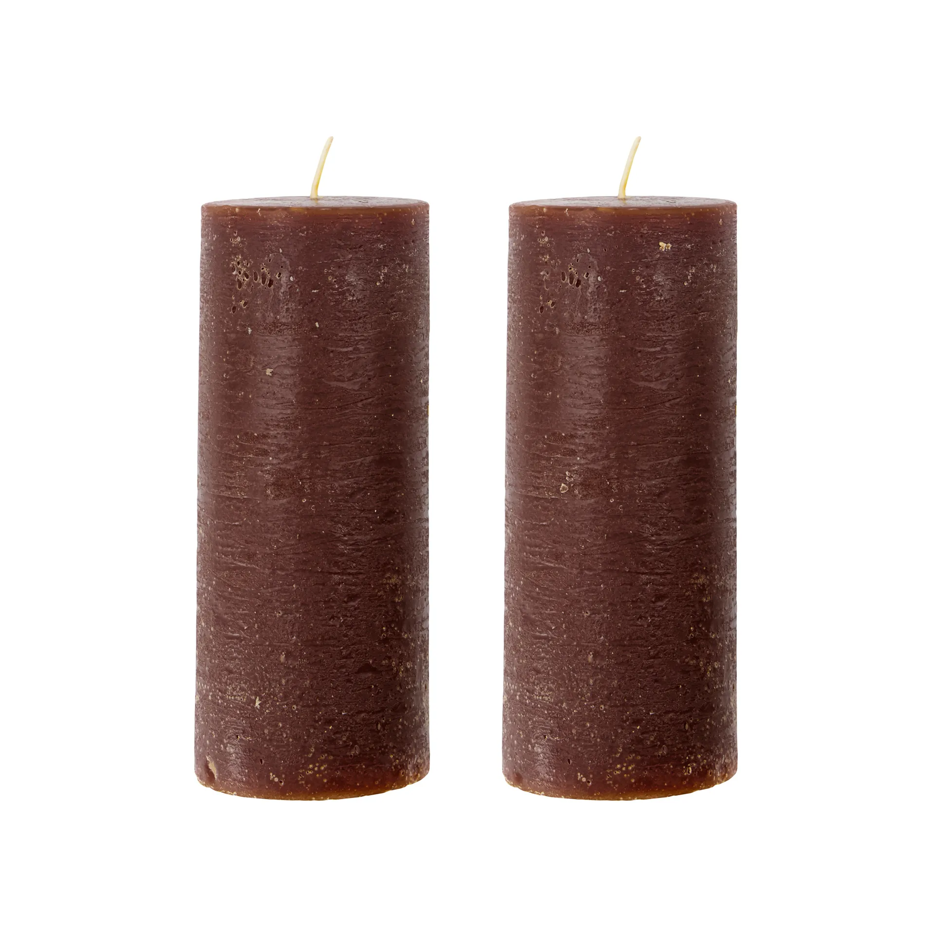 러스틱 Wax 블록 캔들 15 cm 2개 세트, Cognac House Doctor | 하우스닥터