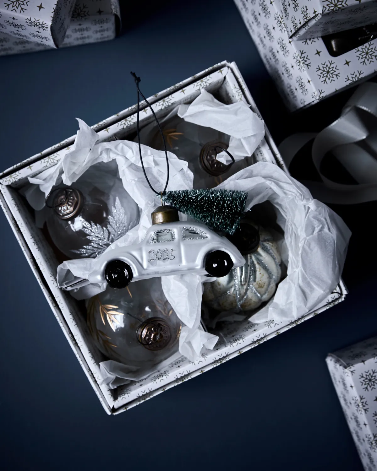 카 크리스마스 오너먼트, White-silver House Doctor | 하우스닥터