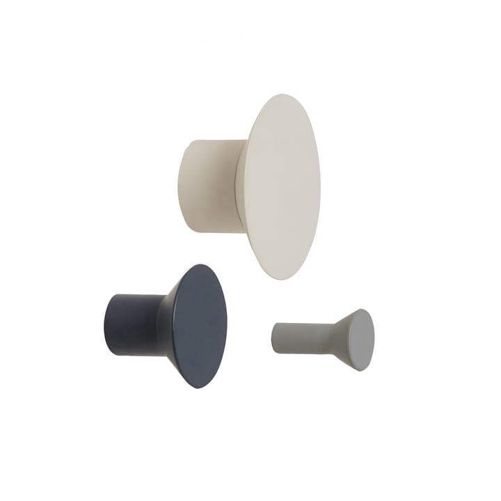 휩시 노브 3개 세트 - Metal-light gray-dark gray - Hübsch | 휩시