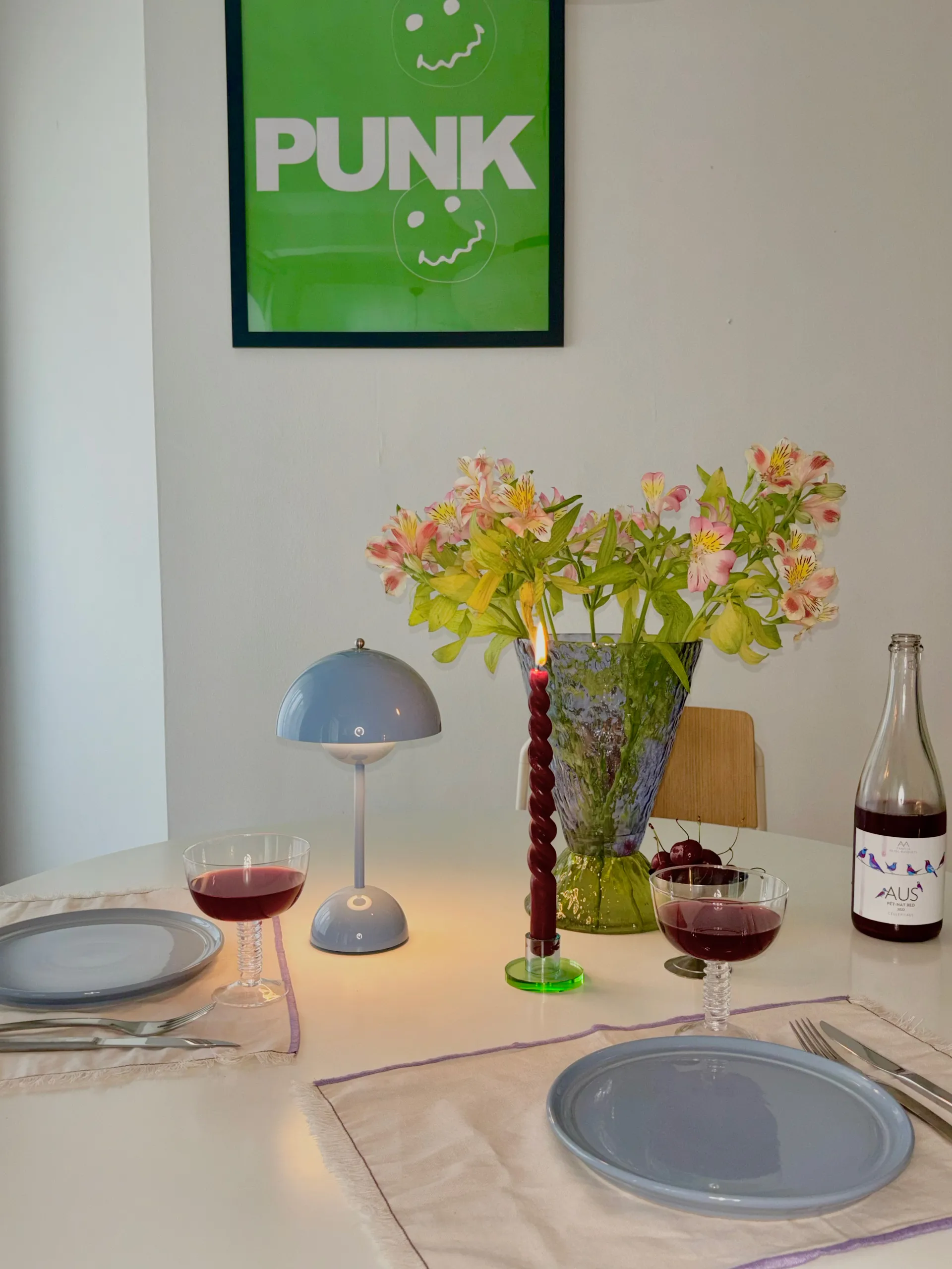 아스트라 작은 캔들 홀더, Blue-green 휩시 인테리어