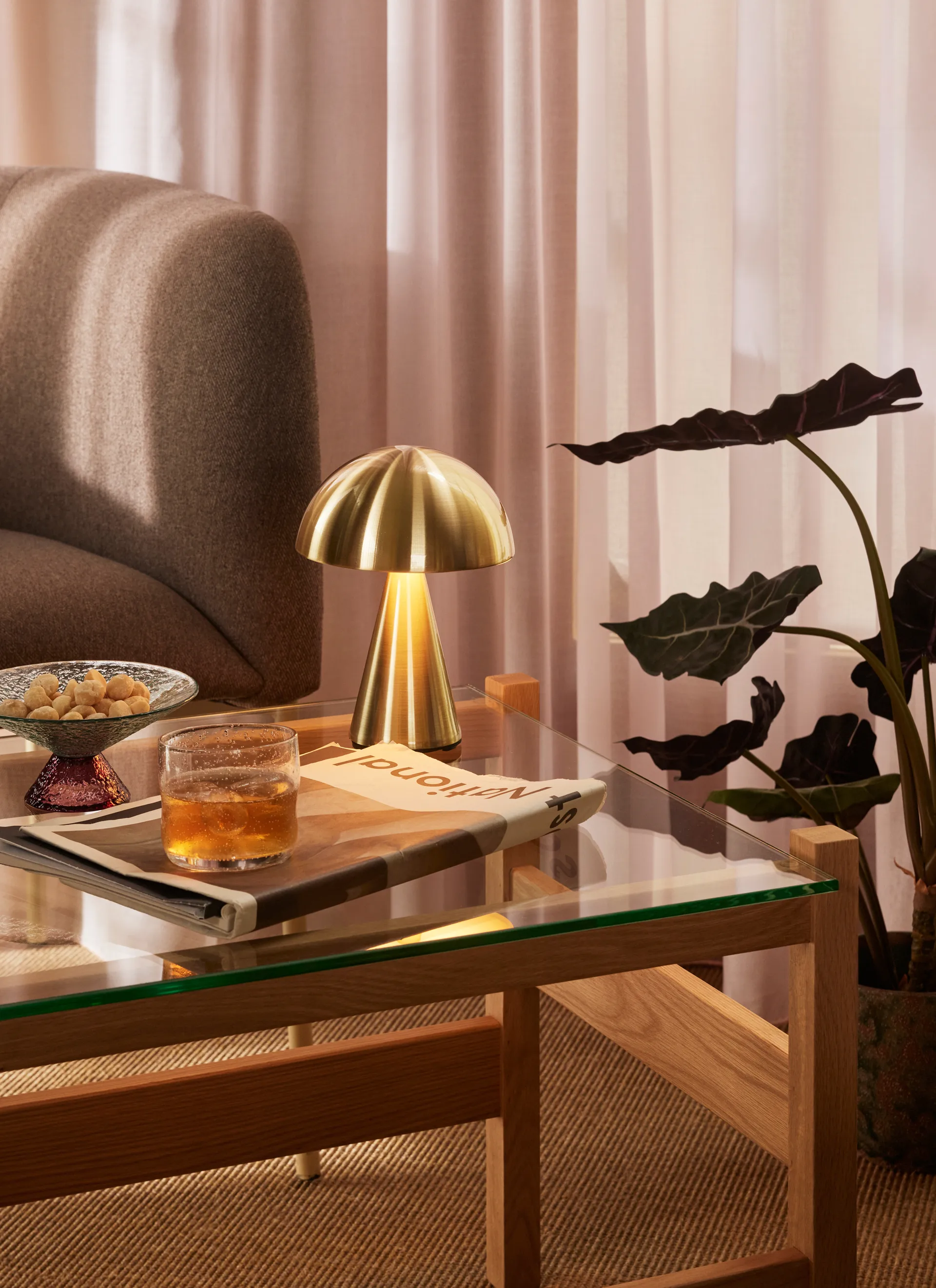 머쉬 무선 조명, Brass 휩시 인테리어