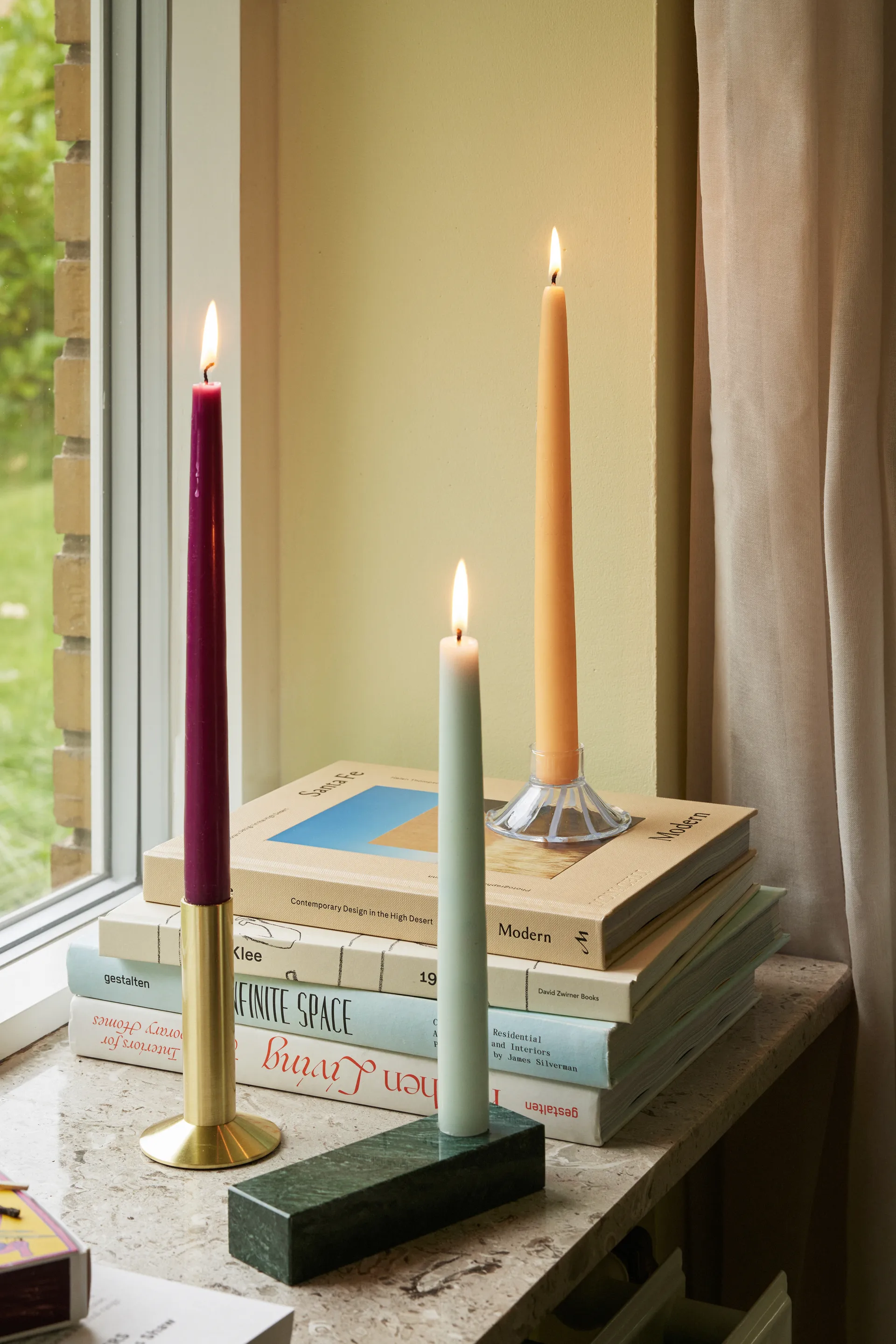 브릭 캔들 홀더, Green 휩시 인테리어