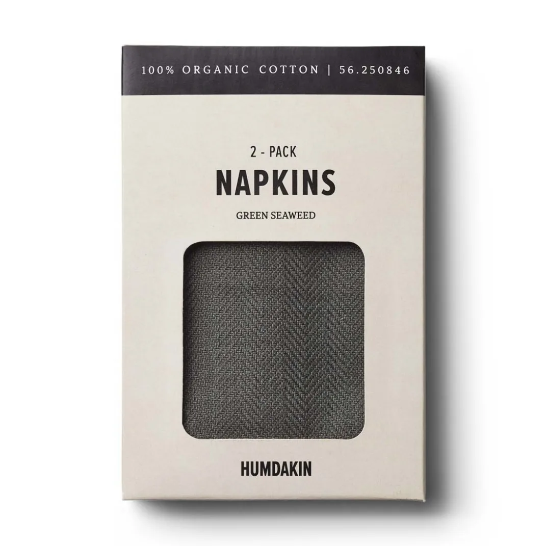 훔다킨 패브릭 냅킨 40x40 cm 2개 세트, Green seaweed Humdakin | 훔다킨
