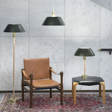 세네이터 테이블 조명 - Green, stand in leather and brass - Innolux | 이노룩스