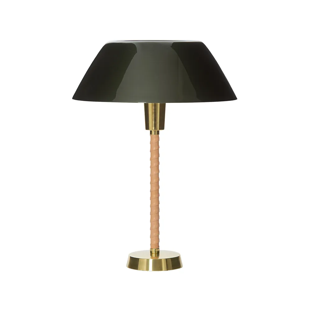 세네이터 테이블 조명, Green, stand in leather and brass Innolux | 이노룩스