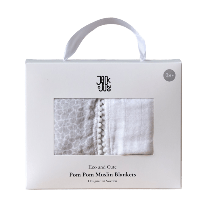 폼폼 무슬린 담요 120x120 cm 2개 세트 - Pearl & Giraffe gray - Jack o Juno | 잭 오 주노