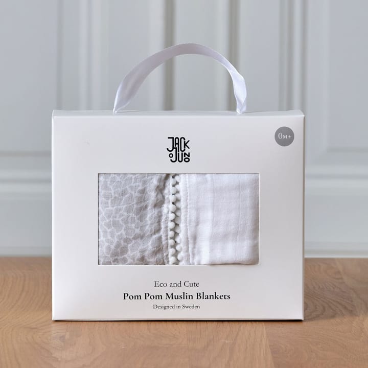 폼폼 무슬린 담요 120x120 cm 2개 세트, Pearl & Giraffe gray Jack o Juno | 잭 오 주노