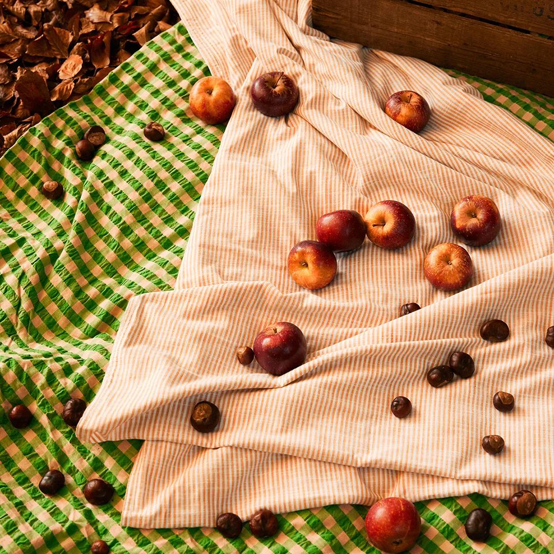 모노크롬 라인즈 침구 세트 150x210 cm, Ochre-white Juna | 주나